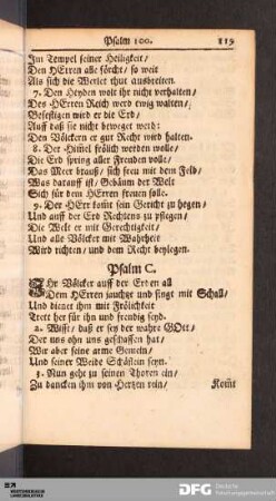 Psalm C, CI, CII, CIII, CIV, CV