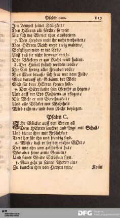 Psalm C, CI, CII, CIII, CIV, CV