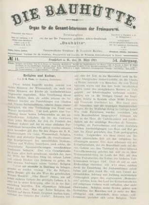 No. 11. Frankfurt a. M., den 18. März 1911. 54. Jahrgang.