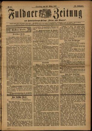 Erste Ausgabe vom Samstag, den 20. März 1897.