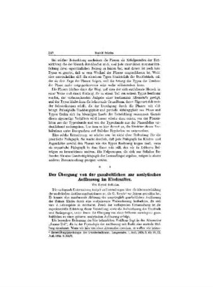 Der Übergang von der ganzheitlichen zur analytischen Auffassung im Kindesalter