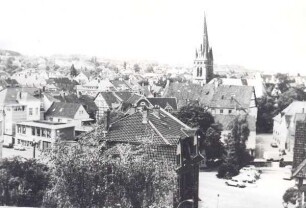 Ausblick vom Grabbe-Gymnasium auf die Meierstraße. Detmold