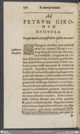 Ad Petrum Gironum Epistola: In qua multa in epistolam ipsius iocatur
