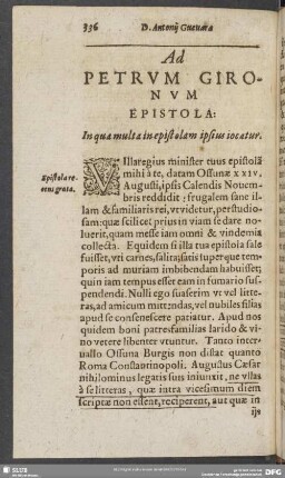 Ad Petrum Gironum Epistola: In qua multa in epistolam ipsius iocatur