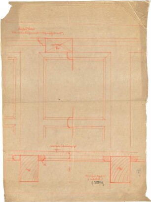Bestelmeyer, German; Bonn (Nordrhein-Westfalen), Mühlheimerplatz; Verwaltungsgebäude - Mappe 3: Bürgermeister- und Sitzungszimmer (Deckenabwicklung; Details)