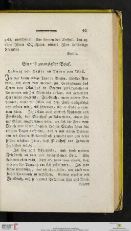 (Ein und zwanzigster Brief - Fünf und zwanzigster Brief)