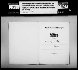 Personalakten Oberamtmann Weber