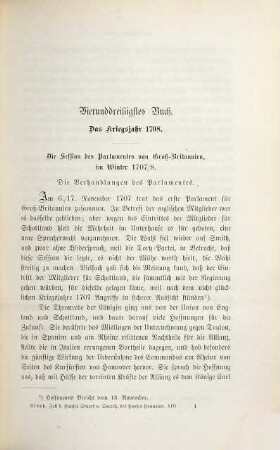 Der Fall des Hauses Stuart und die Succession des Hauses Hannover in Groß-Britannien und Irland : im Zusammenhange der europäischen Angelegenheiten von 1660 - 1714, 13. Die Kriegsjahre 1708, 1709 und 1710