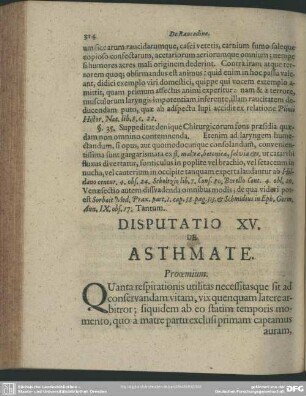 Disputatio XV. De Asthmate