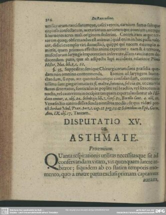 Disputatio XV. De Asthmate