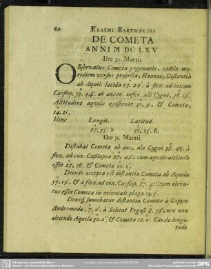 De Cometa Anni MDCLXV