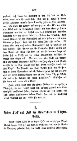 Ueber Stoff und Zeit des Unterrichtes in Töchterschulen