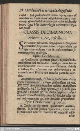 Classis Decima Nona Spiriritus, & c. describens