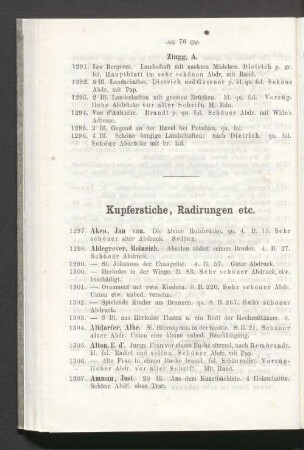 Kupferstiche, Radirungen etc