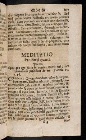 277-287, Meditatio Pro Feria quarta; ...
