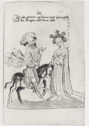 Gawan kehrt zu Orgeluse zurück, Blatt 423r