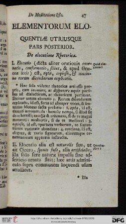 Pars posterior de elocutione rhetorica