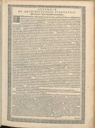 Appendix De Architectonicis Strvctvris Astronomicis Observationibus accommodis.