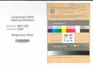 Entnazifizierung Maria Bergervoort , geb. 03.05.1897 (Lehrerin)