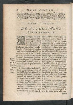 Caput Tertium, De Authoritate Iuris Feudalis