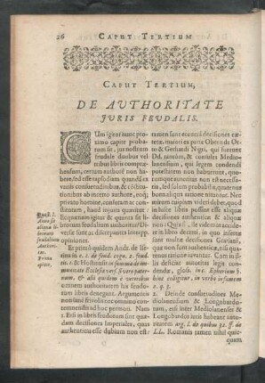 Caput Tertium, De Authoritate Iuris Feudalis
