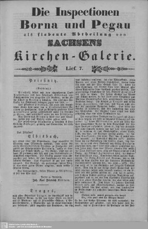 Prießnitz, Elbisbach, Trages, Hayniches, Medewitzsch, Altmörbitz, Bubendorf : 7. Lieferung