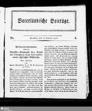 Beiträge zur Belehrung und Unterhaltung