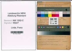 Entnazifizierung Franz Linde, geb. 23.09.1891 (Vertreter)