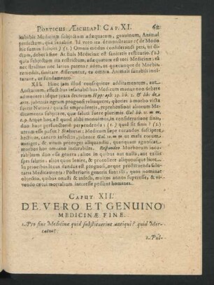 Caput XII. De Vero Et Genuino Medicinae Fine.