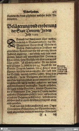 Belägerung und eroberung der Statt Dotecom, In dem Jahr 1599