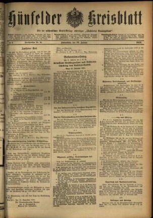Ausgabe vom Samstag, den 20. Januar 1917.