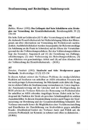 213-220, Strafzumessung und Rechtsfolgen