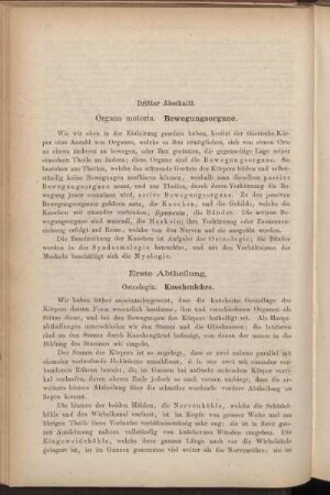 Dritter Abschnitt. Organa motoria. Bewegungsorgane.