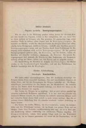 Dritter Abschnitt. Organa motoria. Bewegungsorgane.