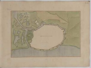 Plan der Festung Rostock, Handzeichnung vor 1695 : Rostock / [Johann George Starck]. - [S.l., S.a.]. - 1 Plan : Handzeichng. vor 1695 ; 45,7 x 30,2 cm