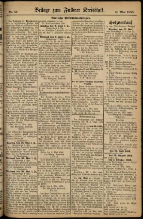 Zweite Ausgabe vom Samstag, den 19. Mai 1883.