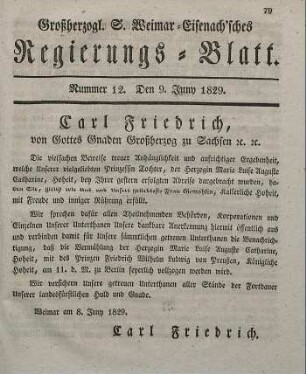Nr. 12 : 9. Juny 1829