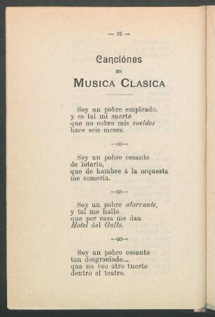 Canciónes en música clásica