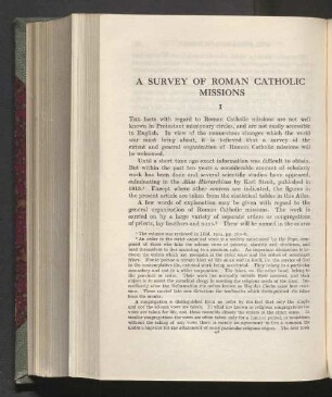 A survey of roman catholic missions