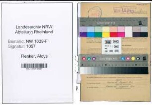 Entnazifizierung Aloys Flenker , geb. 30.01.1908 (Hochbautechniker)