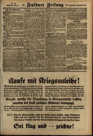 Zweite Ausgabe vom Mittwoch, den 27. März 1918.