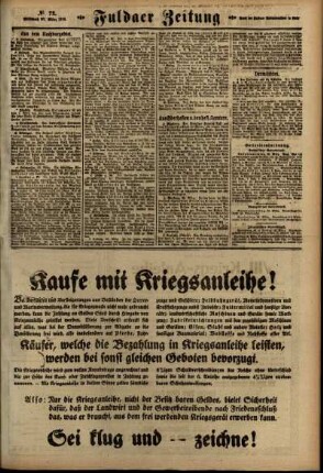 Zweite Ausgabe vom Mittwoch, den 27. März 1918.