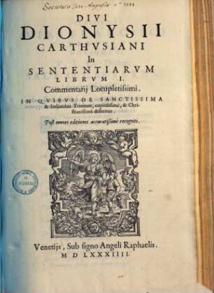 In sententiarum [Petri Lombardi magistri] libros [quatuor] commentarii locupletissimi : dazu indices locupletissimi, 1.
