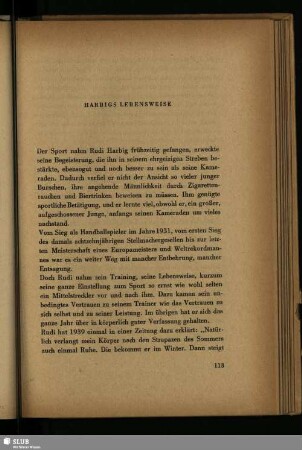 Harbigs Lebensweise
