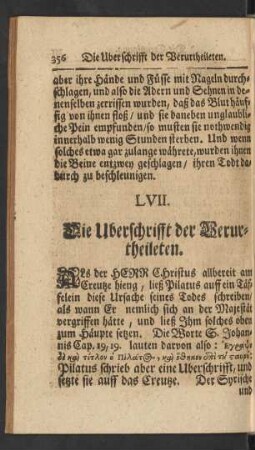 LVII. Die Uberschrifft der Verurtheileten