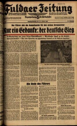 Ausgabe vom Samstag, den 04. Oktober 1941.