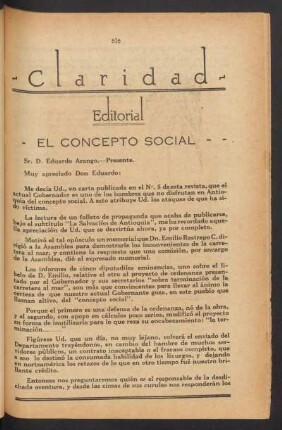 El concepto social : Editorial