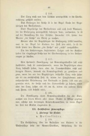 III. Geschlossene Armenpflege