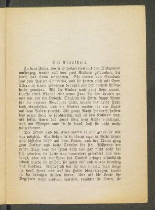 Die Krankheit.