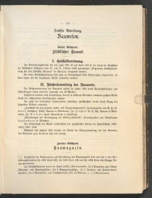 II. Büchersammlung des Bauamts.